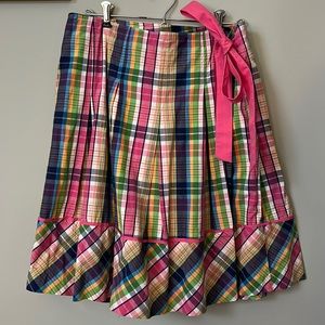 Lilly Pulitzer plaid wrap skirt